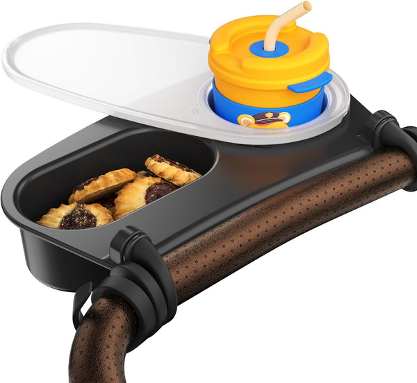 Upgrade Universal Stroller Snack Tray-Compatible with Nuna Uppababy Bugaboo,Stroller Cup Holder Tray
