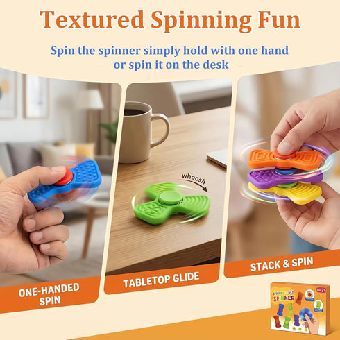 2-in-1 Sensory Fidget Toys for Kids Adults - Fidgets Spinner Textured Stress Anxiety Relief Toys for Teenage