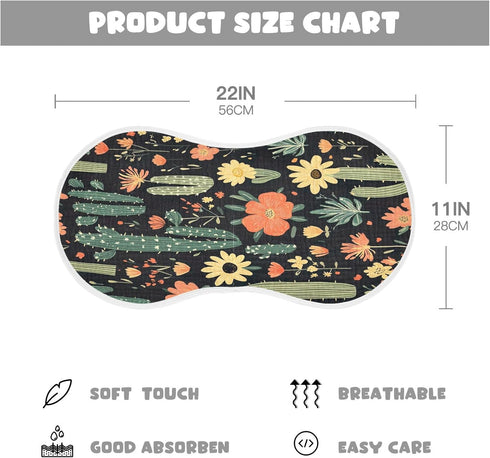 YETTASBIN Cactus Flower Muslin Baby Burp Cloth, Super Soft Absorbent Cotton Burp Rag Baby Bibs Feeding Cloth