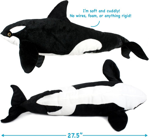 28 Inch TigerHart Octavius The Orca Blackfish - Stuffed Animal Plush