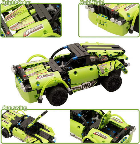 2-in-1 6 7 8 9Year GAMZOO STEM Building Toys for Kids with Remote Control Racer Snap Together Engineering Kits Early