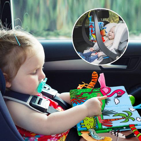 2 PCS Soft Cloth Baby Books for 0-6 Months, High Contrast Sensory Toys for 6 to 12 Months, Crinkle Touch Feel
