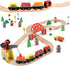 Qilay Wooden Train Set for Toddler - 39 Pcs Wood Train Tracks