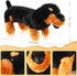 ZJoey 3D Dachshund Dog Plush Stuffed Animal Sausage Dog Soft Pom Plush for Girls Birthday Xmas Gift Bedtime Rest Chair