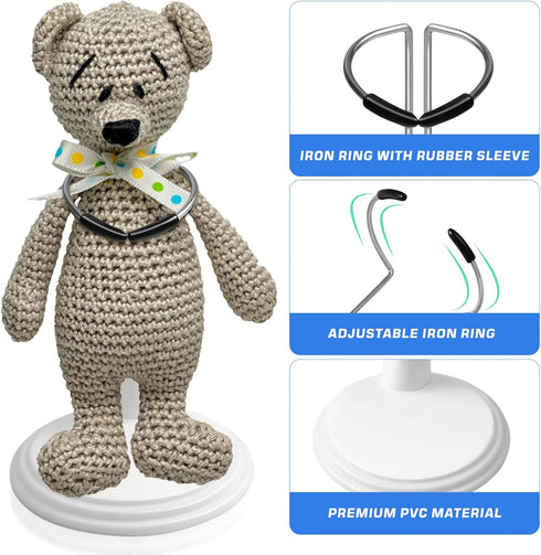 TOYANDONA 4 Pcs Adjustable Doll Stands Display Holder, Action Figure Bracket Support for 6-8 Inch Dolls, Creative Bear
