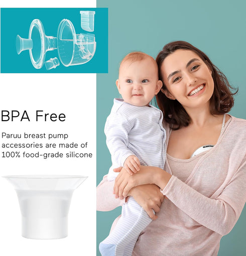 P10 19mm, 2 Pack Paruu Flange Insert Original Breast Pump Parts, Wearable Breast Pump Replacement Accessories