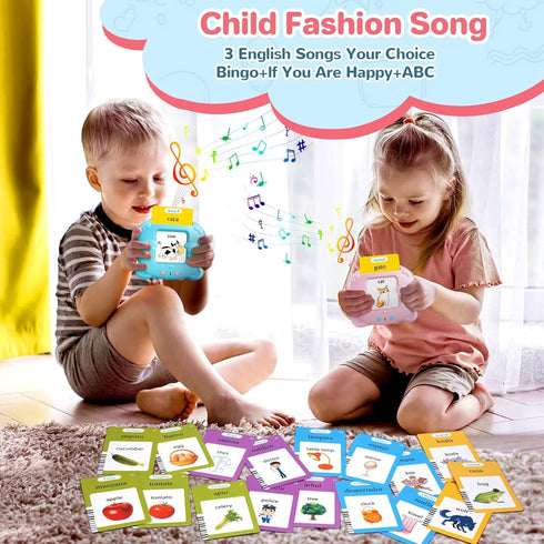 Spanish & English Talking Flash Cards for Toddlers 2-6 Years Old, Montessori Learning Toys with 224 Sight Words