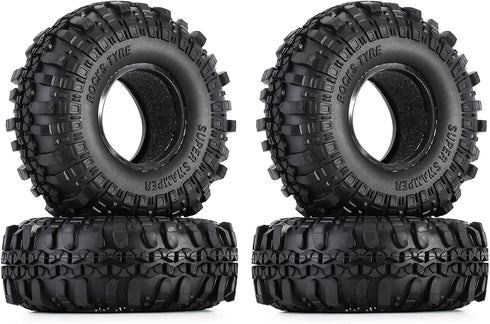 INJORA RC Tires 1.9inch, 4Pcs RC Rubber Tyre Set for 1:10 RC Crawler Axial SCX10 and Tamiya