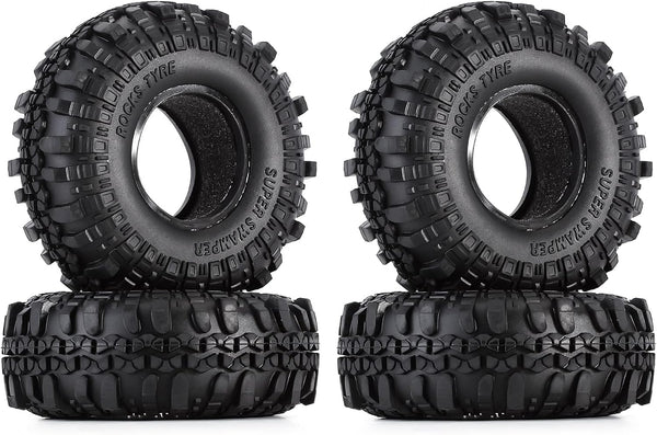 INJORA RC Tires 1.9inch, 4Pcs RC Rubber Tyre Set for 1:10 RC Crawler Axial SCX10 and Tamiya