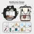 Hsnar Backpack Christmas Deer Waterproof Diaper Bag Large Capacity Baby Bag with Stroller Straps, Multi-Pocket Diaper