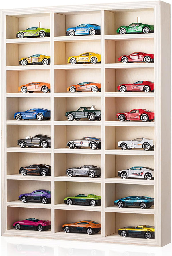 Threehoney 24 Space Toy Cars Wheels Display Case 1: 64 Scale Model Cars
