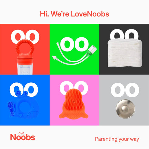 Baby Fruit Feeder by Love Noobs, 2 Pack Baby Fruit Pacifier Feeder with 4 Extra Teats, BPA Free