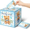 Spakon 51 Pieces Bear Diaper Raffle Tickets with Box Blue for Baby