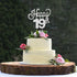 LINGTEER Happy 19th Birthday Silver Rhinestone Cake Topper, Cheers to 19th Birthday Party Decorations