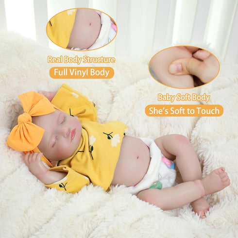 20 Inch Set 3+. Babeviimt Reborn Baby Dolls - Realistic Sleeping Newborn Baby Doll Girls Lifelike Full Vinyl Body