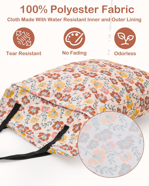 2 Pack 25x18 inches 2HL03 ALVABABY Large Wet Dry Bag Waterproof Hanging Cloth Diaper with Double Zippered Pockets