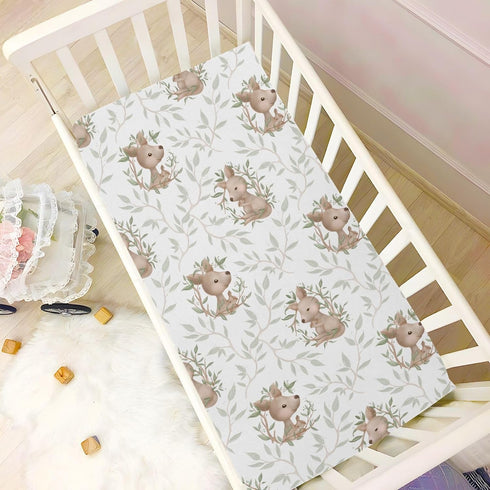 Wassud Pack 28x52 Inch Cute Kangaroo Crib Sheets for Boys Girls Breathable Crib Mattress Sheet and Play Sheets Fitted