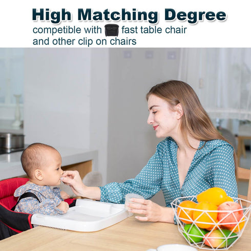 Fast Dining Tray, Indispensable Accessory for Hook on High Chair- Make Meal Easy for Child, Removable Dining Tray - Easy to Carry and Install, Non Slip/Space Saver/Reusable, White