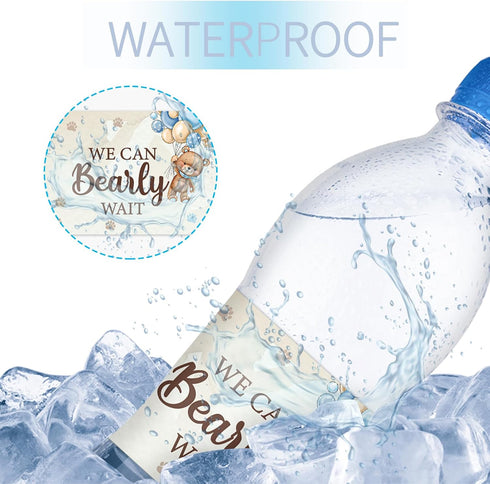 Maicaiffe 32 We Can Bexrly Wait Water Bottle Stickers, Baby Shower Water Bottle Label, Kids Birthday Party Decorations