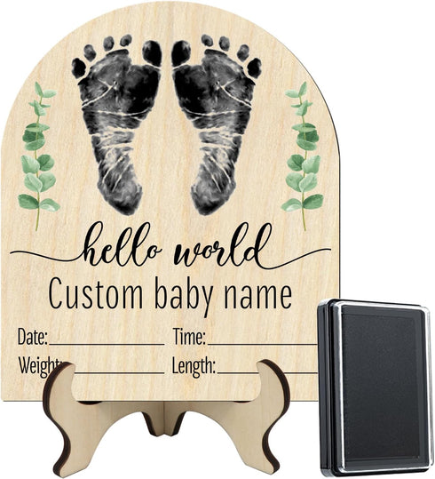 Mayyi Newborn Birth Announcement Sign,Personalized Baby Announcement, Custom Engraved Wooden Baby Name Sign,