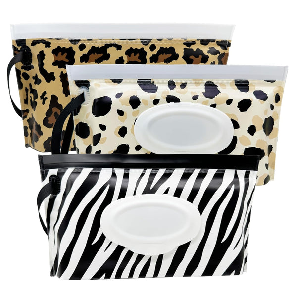 Portable Wet Wipe Pouch, Reusable Refillable Travel Wipes Holder & Case, Lightweight