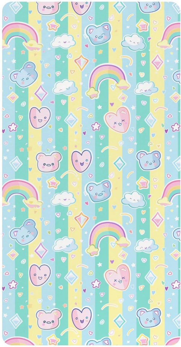 miaozhen Cotton Baby Crib Sheets Soft Comfy Gymnastics Cartoon Crib Mattress Sheet for