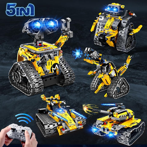 HOGOKIDS Robot Building Toys for Kids - 5 in 1 Remote & APP Controlled Building Set, STEM Toys for Boys Girls Age 6-12
