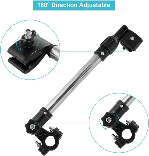 Retractable Umbrella Mount for Stroller, Universal Umbrella Holder for Bike, Baby Stroller, Wheelchair, Fishing Trolley