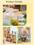 DIY Miniature House Kit for Adults, 3D Wooden Mini Dollhouse Kit, Lovely Cats Coffee Garden Home Decor Gift