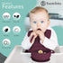 Bazzle Baby 3-Piece Silicone Suction Bowls with Lid and Spoon, BPA Free, for 4-36 Months