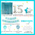 15th Birthday Decorations Teal Blue, Happy Birthday Banner, Sash, Number 15 Star Foil Balloons for Party Supplies