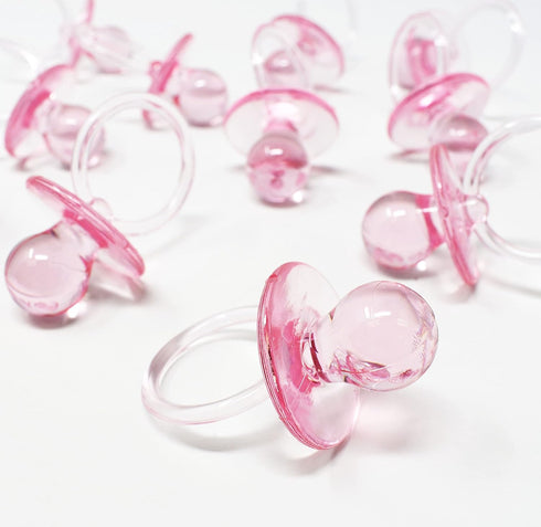2.5" 48 Count) Baby Pacifier Baby Shower Favors Decoration (Pink