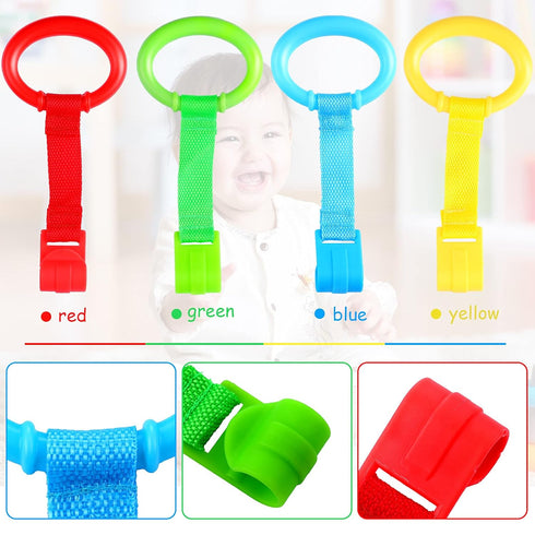 Sumind 8 Pieces Baby Pull Up Rings - Playpen Crib Pull Ring for Baby Walking Exercises and Practice
