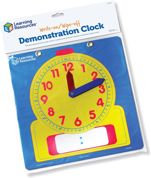 Learning Resources Write & Wipe Demonstration Clock - 1 Piece, Clocks for