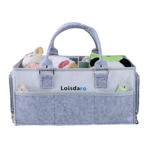 Loisdaro Baby Diaper Caddy Organizer for Changing Table, Baby Storage Basket for Diapers
