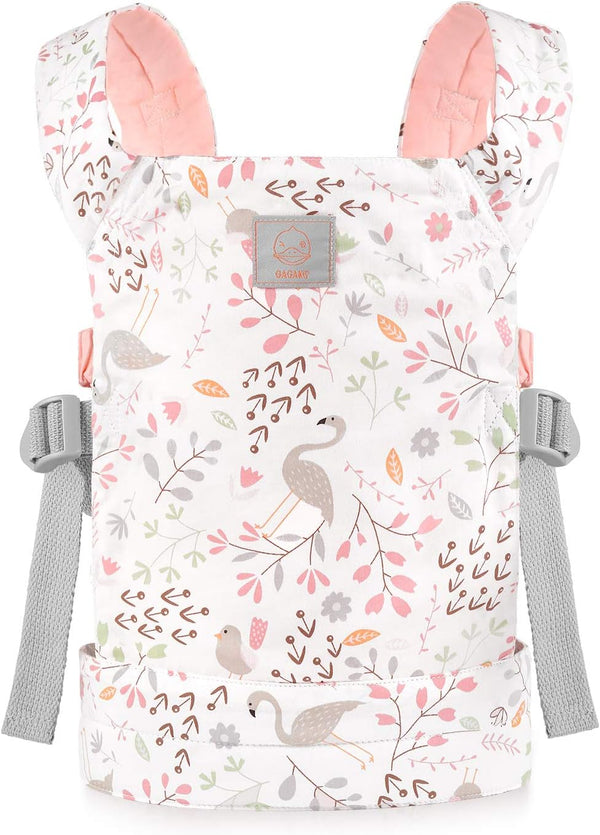 GAGAKU Baby Doll Carrier, Toy Baby Carrier for Dolls, Reborn Baby Dolls Accessories for Girls Kids (Pink Flamingo)