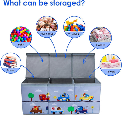 37.712.515.7 Inch decalsweet Toy Box Chest for Kids, Collapsible Oxford Toy Storage Box with Handles for Boys, Extra