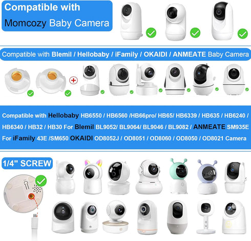 Qwwia HB6550/HB65/HB66/HB248, SM935E Damage(8 inches) Flexible Baby Monitor Mount for HelloBaby ANMEATE Baby Camera