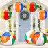 Maitys 12 Pieces Rainbow Beach Ball Decoration - Inflatable Pool Ball with Hanging Rope for Summer Parties