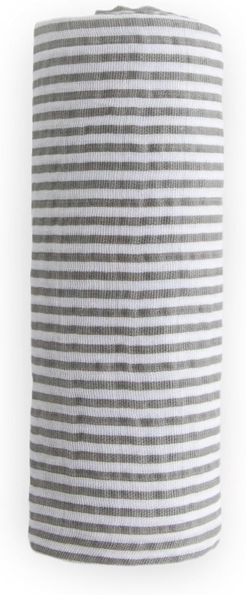Little Unicorn Premium Cotton Swaddle Baby Blanket | Breathable Fabric | for swaddling, Play, Nursing & More (Grey