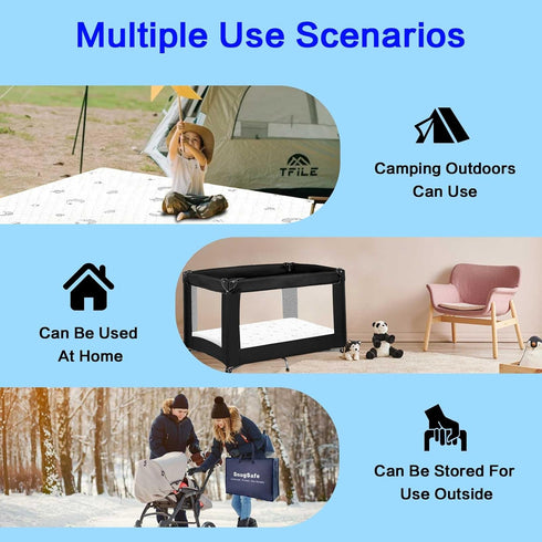 SnugSafe Pack (38"x26"x1.8"), Pack 1.8" and Play Mattress Pad Waterproof n Play Mattress Pad with Anti-Slip Bottom