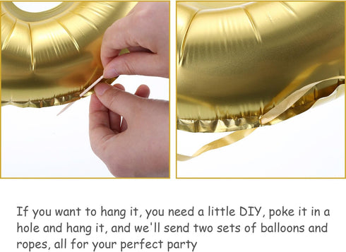 BBTO 2 Pack Oh and Boy Balloons Banners with Gold Rope for Baby Shower Birthday Party Gender Reveal