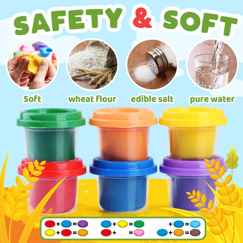 Sets 4-8, 4-6 PLAY Farm Animals Clay for Kids Ages Color Dough Kit with Animal Molds, Non-Toxic & Safe Toys Gifts