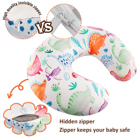 Set 2Pack Dinosaur Nursing Pillow Cover Baby Boys & Girls, Twins Breastfeeding Pillow Slipcover Cushion Cover, Soft