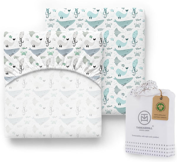 Threadmill Organic Baby Crib Sheets for Boys & Girls | 100% Organic