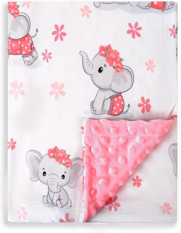 FIGEPO New Born Baby Girl Double Layer Fuzzy Toddler Throw Blankets Soft Plush