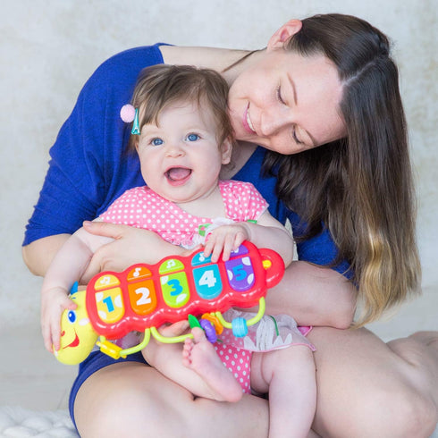KiddoLab Lira Baby - Musical Caterpillar Toy with Lights & Music, Spinner & Rings for Babies 3+ Months