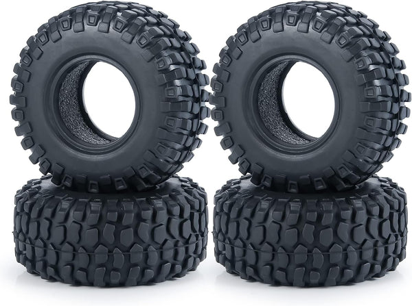 MOHERO 1.0 Crawler Tires, Soft Rubber Wheel Tires 4PCS for 1/24 Axial SCX24 RC Crawler Car (54mm)