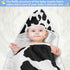 WELLDAY 30x30 Inch Cow Patter Black White Print Baby Towel Ultra Soft Hooded Towels for Babies - Ultra Absorbent Cotton