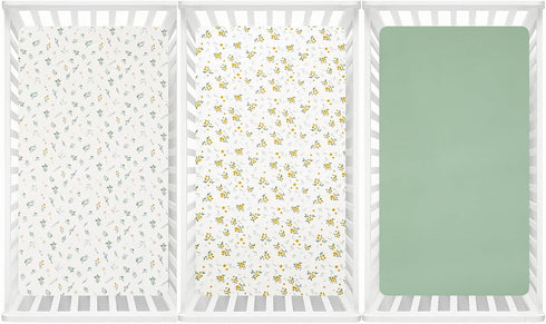 3 Pack Set 28x52 Inch david's kids Fitted Crib Sheets, Ultra Soft Breathable Comfortable Baby Sheet for Boys Girls